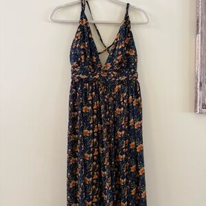 Lulus Floral Navy Dress